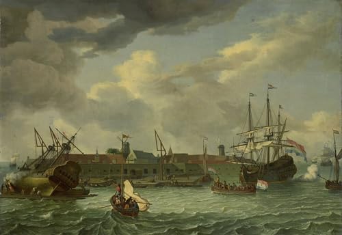 Toile Peinture Murale l' d'Onrust près de Batavia Abraham Storck Salon 60x90cm
