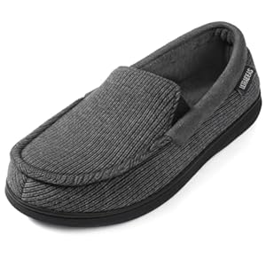 ULTRAIDEAS Men’s Carver Slippers Moc Loafer House Shoes Memory Foam