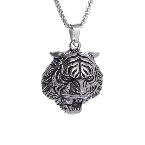 Pendentif tigre vintage ciselé avec précision, un bijou animalier punk aux finitions premium