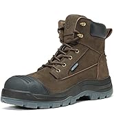 HANDMEN Work Boots for Men, 6" Composite Toe Waterproof Mens Work Boots, Non-Slip Puncture-Proof ...
