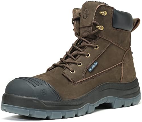 HANDMEN Work Boots for Men. 6 Composite Toe Waterproof Mens Work Boots. Non-Slip Puncture-Proof ...