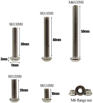 96PCS Bolts and Nuts M6 Stainless Steel Hex Screw - Flange Nut&Bolt Assortment Sets (YT-FL-M6 Pack of 96PCS)
