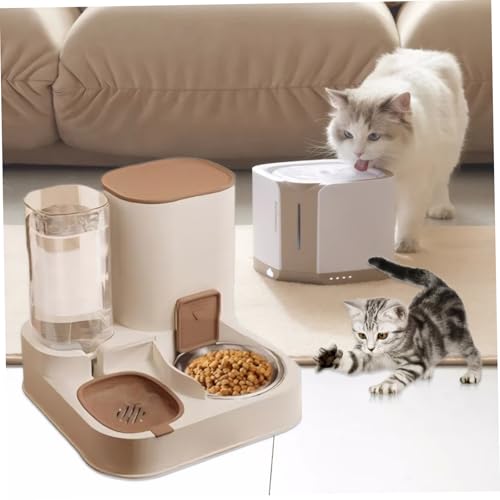 Mangeoire automatique pour chat et distributeur d'eau détachable en acier - 4