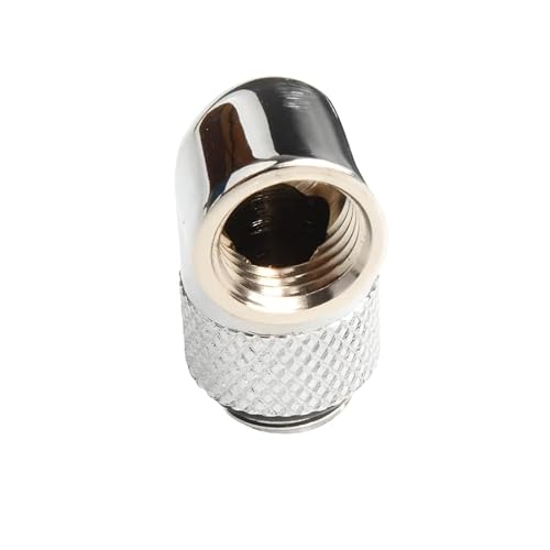 Dracaena 2 pack G1/4\" thread Male to Female Extender Fitting, 90° Rotary Fitting Adapter Connector for Computer Water Cooling System, Silver