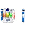 iSpring F19K75 2-Year Replacement Supply Set for 6-Stage Reverse Osmosis RO Water Filtration Systems, 19 Count (Pack of 1), White & Greatwell Reverse Osmosis Membrane 75 GPD 11.75” X 1.75”, MC7