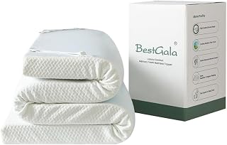 3 Inch Gel Infused Memory Foam Mattress Topper Queen Size, High Density Cooling Ventilated Design Memory Foam Bed Toppers-Ultra Plush Mattress Toppers with Bamboo Cover