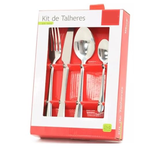 Jogo Talheres 24 Peças Faqueiro Luxo Mesa Aço Inox Premium