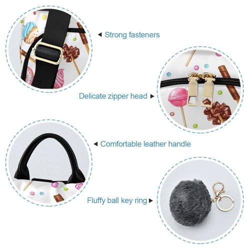 Mochila de moda con pompones y diseño de magdalenas para mujer 6