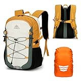 GES Mochila de caminhada de 30 L resistente à água com capa de chuva e compartimento para laptop para viagens, acampamento, trilhas, trabalho, Verde, Medium, Mochilas Daypack