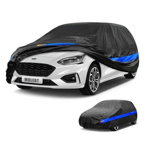 Molebt Hatchback Car Cover Waterproof All Weather, Universal Fit Ford Focus Honda Civic Hatchback, Toyota Corolla Hatchback, Subaru Impreza, VW Golf/GTI, Hyundai Kona, Nissan Leaf etc. by Molebt - Used condition - US$37.88