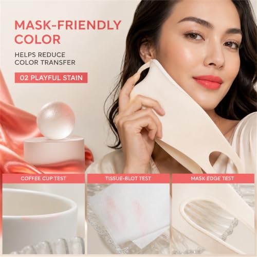 Image of lip stain peel off,Long-Lasting All day Lips tick peel off Masque,Waterproof and Transfer Proof Lip tint - Matte Finish Peel Off lip stain（ 04 Darling Stain ）