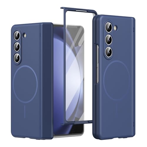 FLURIKA for Samsung Galaxy Z Fold 5 �P�[�X �q���W�ی�@�\�t�� [MagSafe�Ή�] �X�N���[���v���e�N�^�[���� �}�O�l�b�g�� �����^ ���h�~ �n�[�h�o�b�N �ϏՌ��P�[�X, Blue