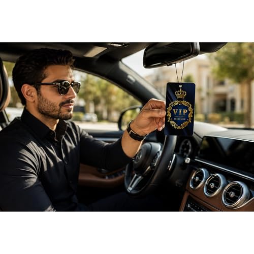 Image of AREON VIP Hanging Car Air Freshener Pack of 3 - Premium Car Perfume with Natural Fragrances, Stylish Hanging Cards Long Lasting Auto Air Freshener for Car, Home, Office & Vehicle Interior - VERTUS