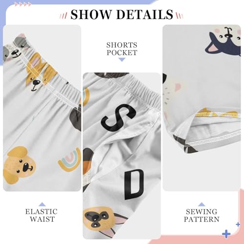 Boys' Pants Alphabet Dogs Cute Long Bottoms Jogger Pants Elastic Waist Trousers with Pockets S-XL4