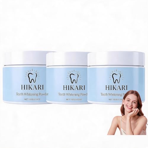Polvo blanqueador dental, fórmula natural 3 en 1, para la protección del esmalte y los dientes sensibles, polvo suave para eliminar las manchas de café, té y vino,3pcs