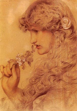 Peinture à l'huile Loves Shadow Frederick Sandys art mélancolique
