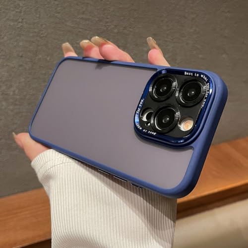 Coque de luxe iPhone 14 Pro Max transparente avec finition bleu marine
