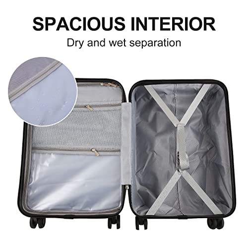 Tydeckare 20 Inch Luggage Carry On With Front Laptop Compartment, 22X14.6X10In, 45L, Lightweight Abs+Pc Hardshell Suitcase With Tsa Lock, Ykk Zipper & 4 Spinner Silent Wheels, Wine Red #TOP2