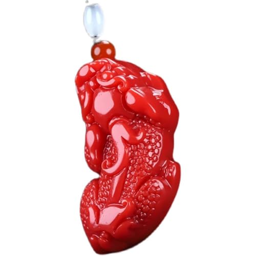 Pendentif jade rouge Feng Shui attirant richesse et bénédiction