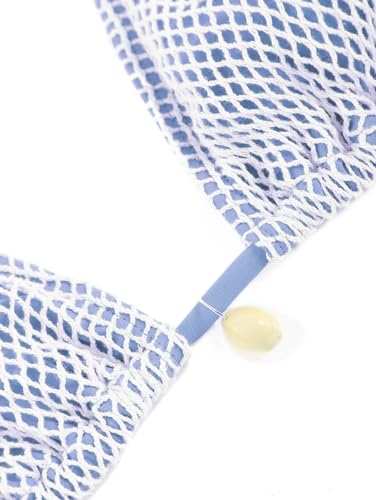 ZAFUL Women's Triangle Bikini Top Multiway Fishnet Tie Back Bandeau Halter String Bikini Swimsuit Bathing Suit2