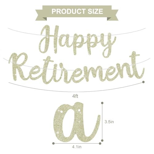 Image of BEISHIDA Pre-Strung Champagne Happy Retirement Banner Party Decoration