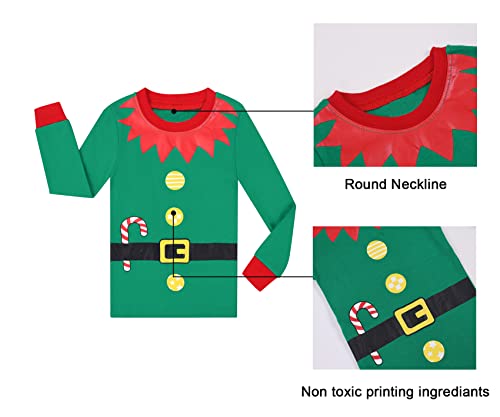 Benaive Boys Christmas Pajamas Kids Xmas Holiday Pjs 100% Cotton, 2-Piece Boys Sleepwear Long Sleeves Set Size 6 - image 5