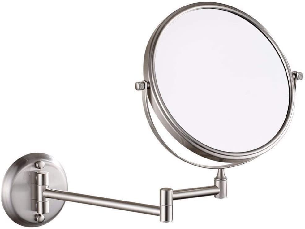 Miroir cosmétique réglable 7X en chrome robuste avec double face 8 pouces