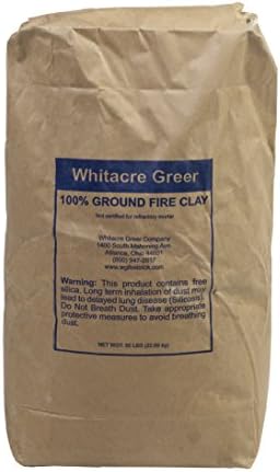 Mutual Industries Fire Clay, 50 lb. Bag, Resistant to hot temperatures, Lining Furnaces, Fire Brick