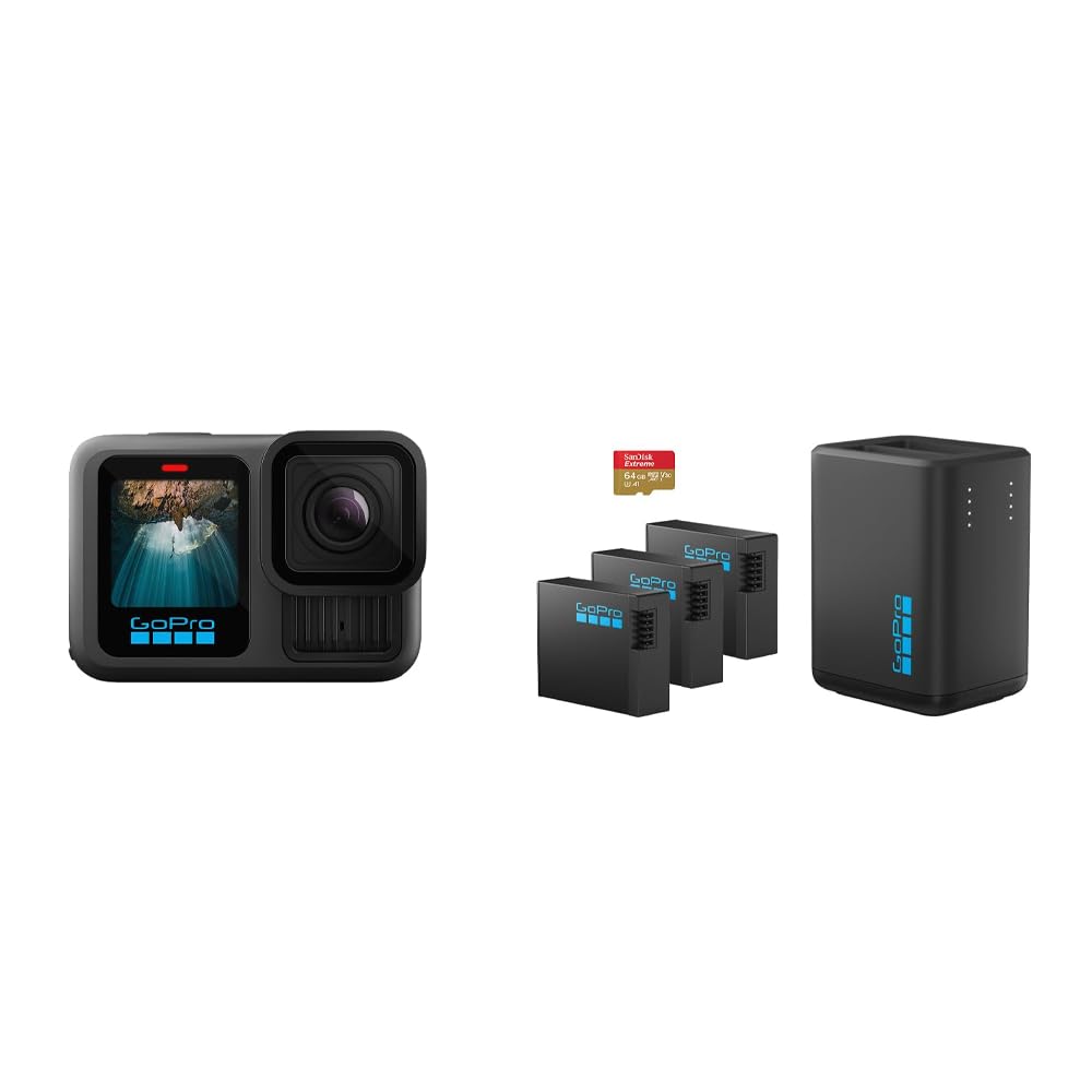 GoPro HERO13 Black Extended Power Bundle-Includes Waterproof Action Camera with 5.3K60 Video, 27MP Photos, Dual Battery Charger, 3 Enduro Batteries, 64GB SD Card & Case, Easy Quick App Editing-image-15