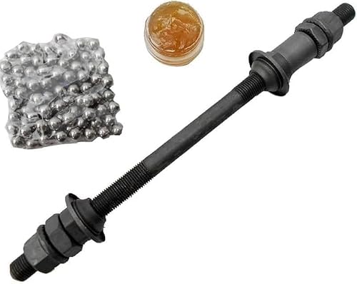 Black Bike Axle 190MM for Bicycle Multiple Speed Rear Hub Axle 3/8 Inch,26 TPI Hub Shaft Conical Lock Nut Washer Kit Hubs Wheels and Accessories Cycling,Wheels and Accessories - Thumbnail 2