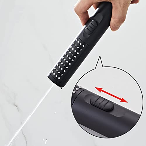 Mitigeur de douche mural noir avec douchette et flexible de bain - 7
