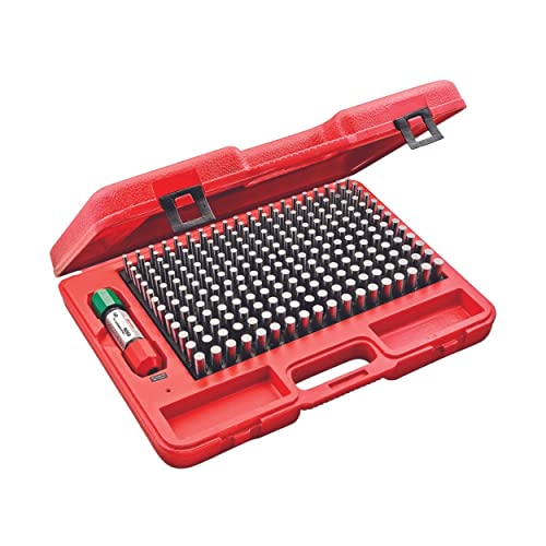 Starrett Precision Steel Pin Gage Set with Rugged, High Impact Protective Case - .251-.500" Range, Plus Set Type, 250 Gages - S4004-500