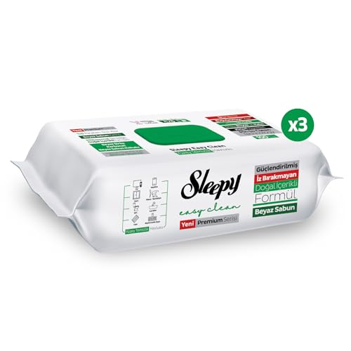 Image of Sleepy Easy Clean XL Multi Surface Cleaning Wipes (300 Count) - Natural Vinegar & Baking Soda Formula - Jumbo 8 inchx8 inch All Purpose Wet Wipes for Kitchen, Bathroom, Glass & Electronics - No Streak