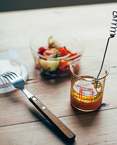 Image of HARIO MJC-10-R-BK Measuring Cup, Made in Japan, Heat Resistant Glass, 3.4 fl oz (100 ml)