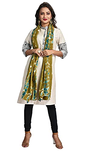 Image of Women's Pure Cotton Multi-Colored Traditional Authentic Tie Dye with Bandhej Bandhani Dupatta Chunni