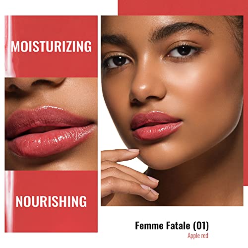 Oulac Apple Red Lipstick - Moisturizing Lip Stick Glossy Solid Shine Lip Gloss, Sheer Shine Juicy Finish, Lightweight And Hydrating Formula For Dry Lip Care, Vegan 2.2G/0.07Oz (01) #TOP1