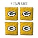 YouTheFan Officially-Licensed NFL Green Bay Packers Set of 4 Cornhole Bags - All Weather Regulation 6” x 6” Size - 16oz Weight - Designed in USA