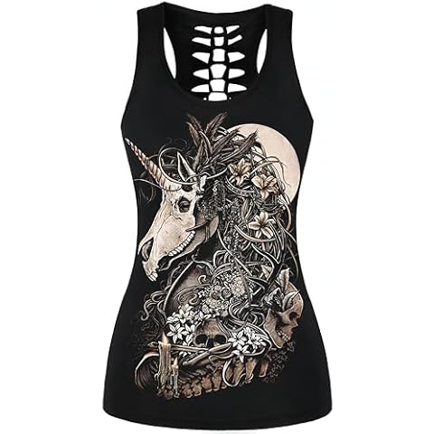 Ocean Plus Women's Gothic Skull Tank Top Cover