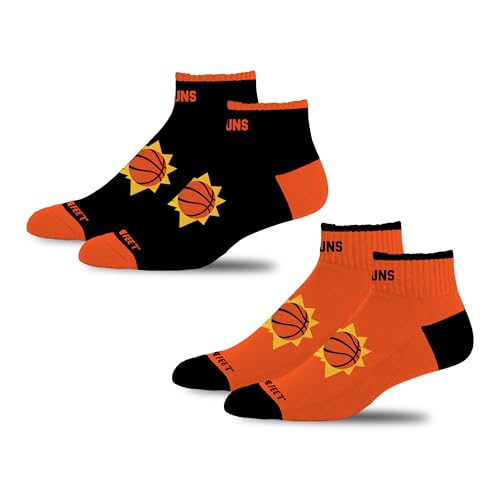 For Bare Feet NBA PHOENIX SUNS Front and Center 2 Pack Team Colors Large