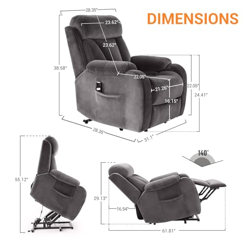 Sillón con función eléctrica de levantamiento cuero eléctrico miniatura 2
