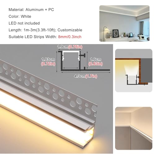 Profilé LED en aluminium 1,2m pour finition de plafond et corniche - 3