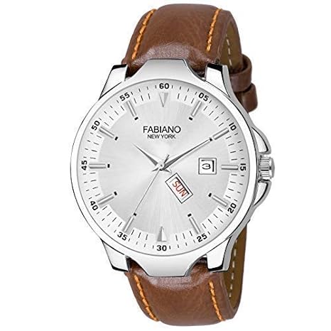 Mens Day & Date Brown Wrist Watch FNY118