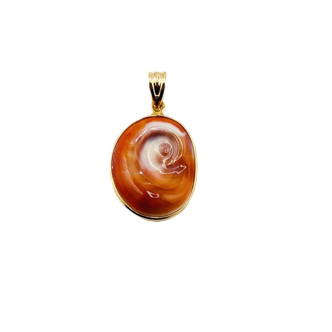 Ciondolo occhio di Santa Lucia montatura argento 925 dorato pendente amuleto portafortuna gioiello artigianale unisex uomo donna