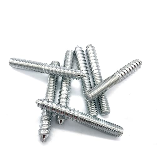 Image of 12 Pack 3 /8-16 x 3 Inch Silver Hanger Bolts - Double Headed Bolts for Furniture Screws - 75mm Length