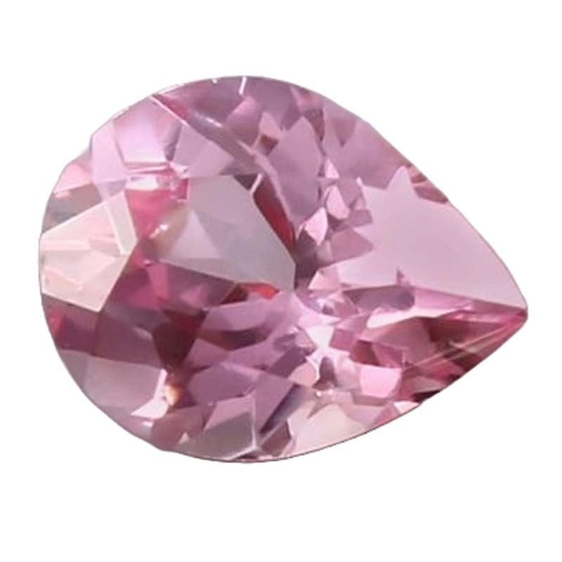 Gemme de morganite rose naturelle de Madagascar taillée en poire 10x8mm pour bague