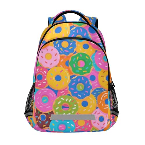 KLL Colorful Cartoon Doughnut Food Designed cute backpack for kids girls with large book bags for student morrales escolares para ni?os