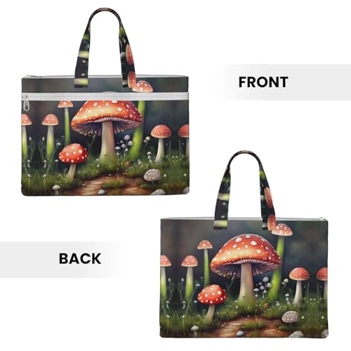 Painting Mushroom Canvas Document Bag Briefcase For Professionals And Executives3