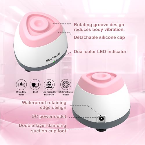 Image of Mini Vortex Mixer 3500RPM Touch Function for Lab Nail Polish, Pink | 3s Fast Mix DC Brushless Motor, Touch Start Auto-Stop, Anti-Slip & Quiet, 100 Stainless Steel Balls, for Tattoo Ink Glue Lab