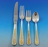 Golden Calvert Engraved by Kirk-Stieff Sterling Silver Flatware Set Service 48pc