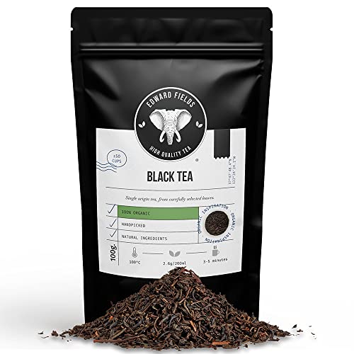 Edward Fields - Té Negro orgánico de alta calidad. Ingredientes y aromas naturales. Cantidad: 100g